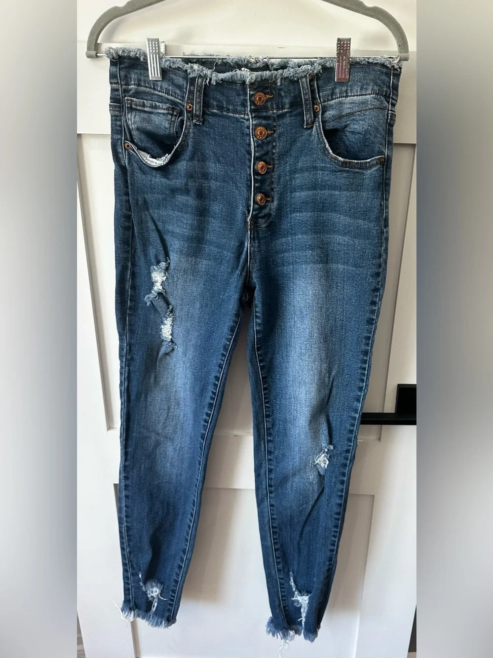 Black Label By C”est Toi Jeans Size 11/29 Distressed Raw Hem Button Fly